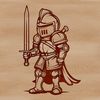 Fantasy Armor SVG Design A medieval fantasy knight depicted in a single-color vector illustration.