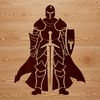 Fantasy Knight Graphic A medieval-inspired knight icon designed as a vector graphic.