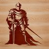 Bold Knight Vector Art Design A medieval knight illustration in bold vector lines, suitable for various digital designs.