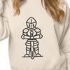 A medieval-style knight in armor, suitable for vector art projects.