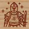 Medieval Fantasy Armor Vector Graphic SVG graphic of a knight's armor and helmet in fantasy style.