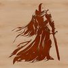 Vintage-Style Knight SVG Design A medieval-style knight illustration in vector format, ideal for cutting machine projects or digital designs.