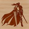 Medieval Knight Illustration in Vector Graphics A medieval knight's helmet and armor depicted in a stylized, vector illustration.