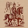 Armored Knight SVG Vector Art A medieval knight illustration featuring ornate armor and a helmet.
