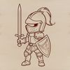 Stylized Knight Silhouette A medieval knight in armor, depicted in a stylized vector format suitable for digital design and crafting projects.