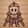Fantasy Knight Emblem SVG Cutout An emblematic figure of a knight, dressed in traditional attire, ideal for fantasy-themed projects and artwork.
