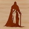 Medieval icon design in high-resolution SVG format. A stylized knight icon in SVG design, ideal for cutting machine stencils and laser cutter projects.