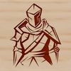 A medieval-style knight illustration with armor and sword, suitable for vector design and cutting machine projects.