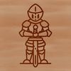 Illustrated medieval knight in armor, suitable for vector art projects.