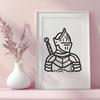 Stunning Knight Drawing - Free DXF Download