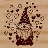 A mythical creature with love hearts sitting on a surface.
