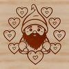 A mythical creature with love hearts, typically depicted as a dwarf-like figure.