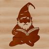 Mythical Knome with Book A mythical creature, resembling a dwarf or gonk, sitting comfortably with a book in hand.