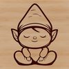 A mythical creature resembling a dwarf, depicted in a sitting position, rendered as a vector graphic.