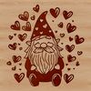 Whimsical Mythical Being with Heart Symbols Mythical creature with love hearts sitting on the ground, depicted as a detailed vector illustration.