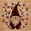 A mythical creature with love hearts standing upright, depicted in simple vector lines.