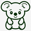 Creative Koala Vector Drawing - Free PNG