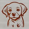 Friendly Labrador Portrait Close-up illustration of a friendly Labrador Retriever's head with distinct facial features.