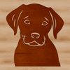 Labrador Retriever Clip Art Design Illustrated depiction of a friendly Labrador Retriever's head.