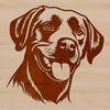 Free SVG Vector Image of a Cute Labrador A digital illustration of a friendly Labrador Retriever's head with detailed features.
