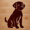 Faithful Labrador Companion Illustration A sitting Labrador Retriever dog breed illustration suitable for personal or commercial use in various digital formats.