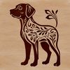 Ornate Floral Dog Breed Vector A high-quality vector illustration of a standing Labrador Retriever surrounded by ornate floral patterns.