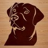 Cute Dog Vector Art for Design A vector illustration of a friendly Labrador Retriever's head, suitable for digital use in various designs.
