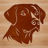 Labrador Retriever Portrait in Vector Art A vector illustration of a Labrador Retriever's head with a calm expression.