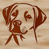 Canine Companionship Icon Labrador Retriever breed dog with distinctive head features, ideal for vector art and clip art designs.