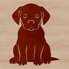 Friendly Labrador Retriever Vector Graphic A high-quality vector illustration of a friendly Labrador Retriever sitting on its haunches.