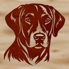Labrador Retriever Portrait Vector Graphic A digital illustration of a Labrador Retriever's head, featuring a popular breed of dog as a vector graphic.