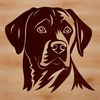 Happy Labrador Retriever Portrait An SVG vector graphic of a happy dog, specifically a Labrador Retriever breed.