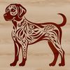 A standing Labrador Retriever dog in vector form.