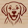 Happy Labrador Facial Features SVG An SVG graphic representation of a happy Labrador Retriever's facial features.