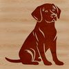 Relaxed Dog Vector Graphic A vector illustration of a calm Labrador Retriever sitting on its hind legs.