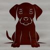 Adorable Sitting Labrador Dog Breed Illustration A digital illustration of a sitting Labrador Retriever dog breed.