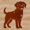 Free Labrador Clip Art Download A standing Labrador Retriever dog breed illustration in vector format.