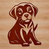 A sitting Labrador Retriever breed of dog in vector format.