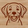 Line Art Labradoodle Portrait Vector Graphic A simple line drawing of a friendly labrador retriever's head.