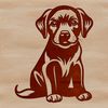 Cute Labrador Sitting Illustration An illustration of a sitting Labrador Retriever dog in vector format.