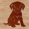 Friendly Labradoodle Sitting Silhouette A sitting Labrador Retriever dog with a friendly expression.