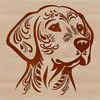 Stylized Labrador Head Illustration A simple yet ornate depiction of a dog's face, suitable for use in digital design projects.