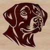 Customizable Labrador Retriever Head Artwork A detailed illustration of a Labrador Retriever's head, suitable for digital crafting and customization.