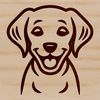 Cute Dog Head Design Vector An SVG illustration of a friendly-looking Labrador Retriever's face, suitable for use in digital designs and crafts.