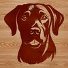Digital Labrador Head Clipart Design A detailed digital illustration of a Labrador Retriever's head, designed as vector art for various cutting machines.