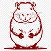 South American Rodent Vector Illustration An SVG vector image of a capybara animal, suitable for cutting machines like Cricut or laser cutters.