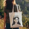 A vector graphic design featuring a princess with elegant clothing and accessories.