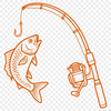 SVG fishing rod vector for Cricut cutting machine