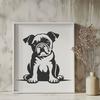 Beautiful Bulldog Vector Drawing In DXF For Free Download