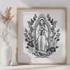 Beautiful Our Lady Of Guadalupe Vector Drawing In DXF For Free Download